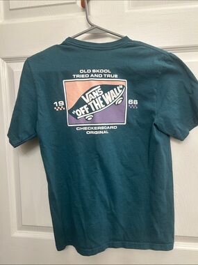 Vans Teal Short Sleeve Graphic Tee with Pastel Logo
